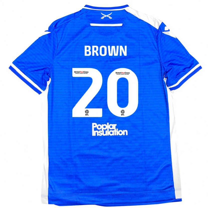 Danxen Kvinder Jevani Brown #20 Blå Hvid Hjemmebane Spillertrøjer 2024/25 Trøje T-Shirt