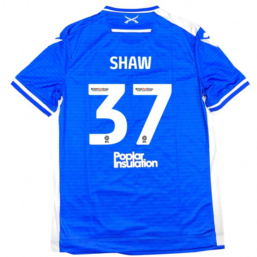 Danxen Kvinder Kofi Shaw #37 Blå Hvid Hjemmebane Spillertrøjer 2024/25 Trøje T-Shirt