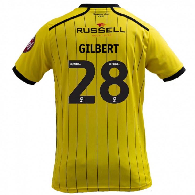 Danxen Kvinder Cameron Gilbert #28 Gul Hjemmebane Spillertrøjer 2024/25 Trøje T-Shirt