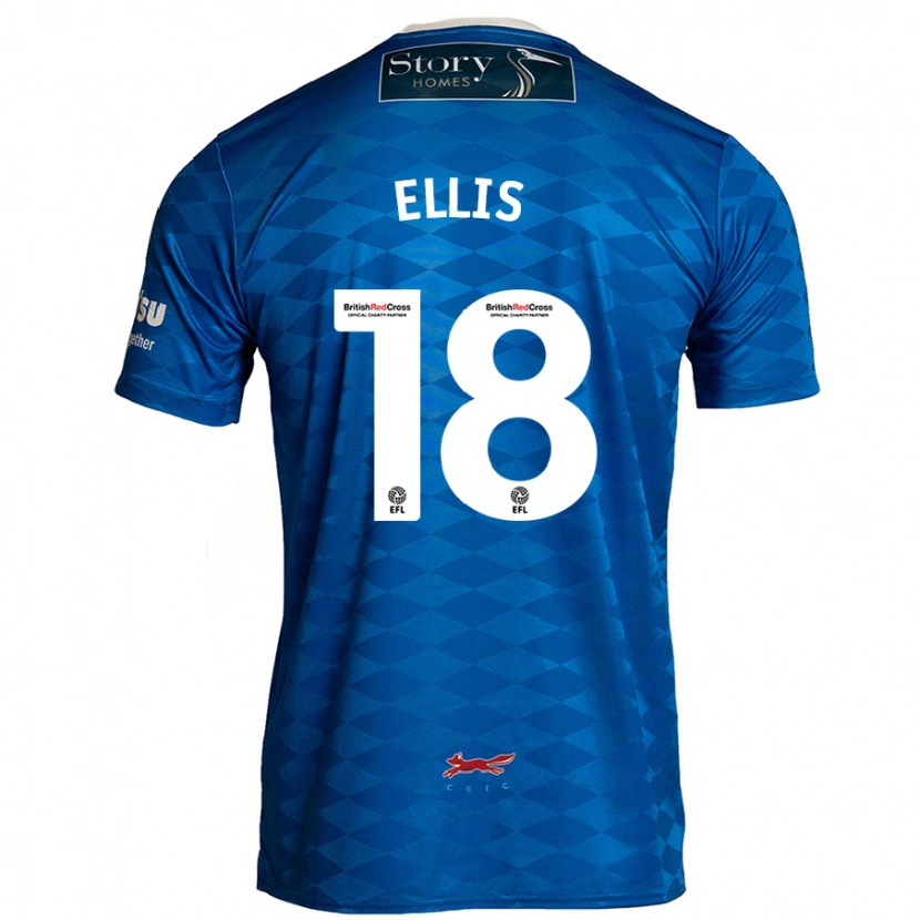 Danxen Kvinder Jack Ellis #18 Blå Hjemmebane Spillertrøjer 2024/25 Trøje T-Shirt