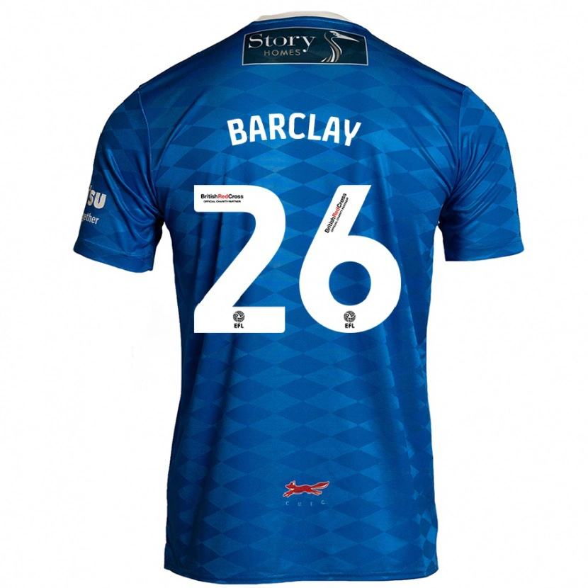 Danxen Kvinder Ben Barclay #26 Blå Hjemmebane Spillertrøjer 2024/25 Trøje T-Shirt
