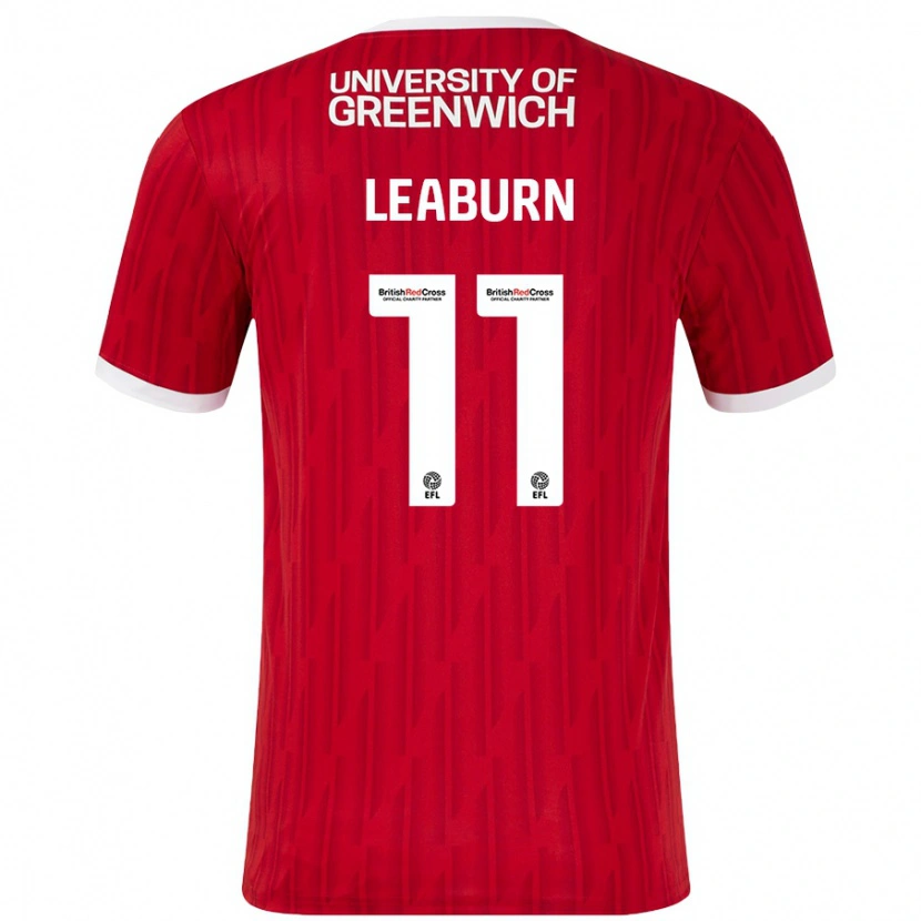 Danxen Kvinder Miles Leaburn #11 Rød Hvid Hjemmebane Spillertrøjer 2024/25 Trøje T-Shirt