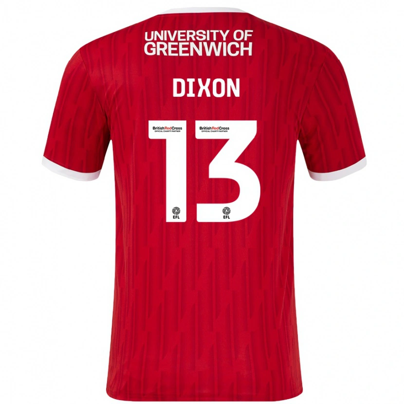 Danxen Kvinder Kaheim Dixon #13 Rød Hvid Hjemmebane Spillertrøjer 2024/25 Trøje T-Shirt