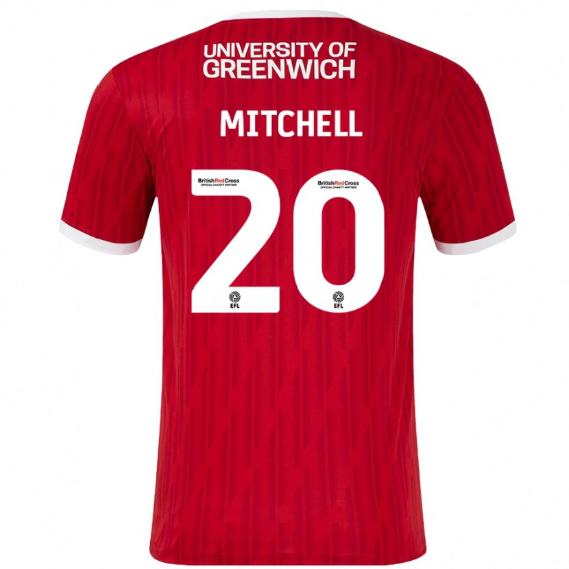 Danxen Kvinder Zach Mitchell #20 Rød Hvid Hjemmebane Spillertrøjer 2024/25 Trøje T-Shirt