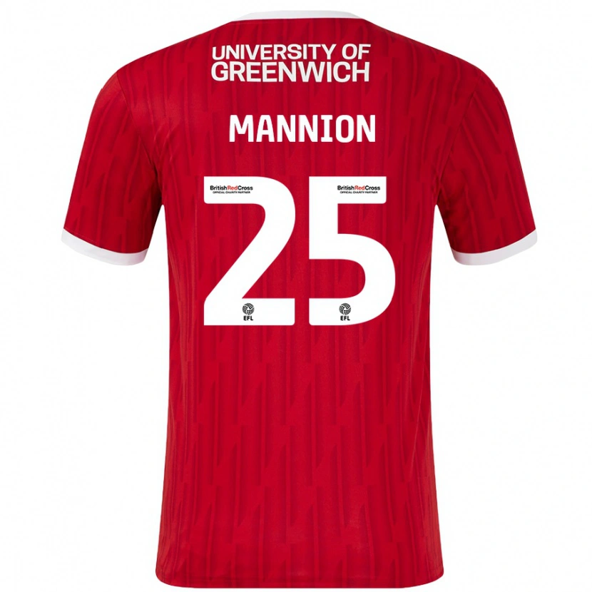 Danxen Kvinder Will Mannion #25 Rød Hvid Hjemmebane Spillertrøjer 2024/25 Trøje T-Shirt