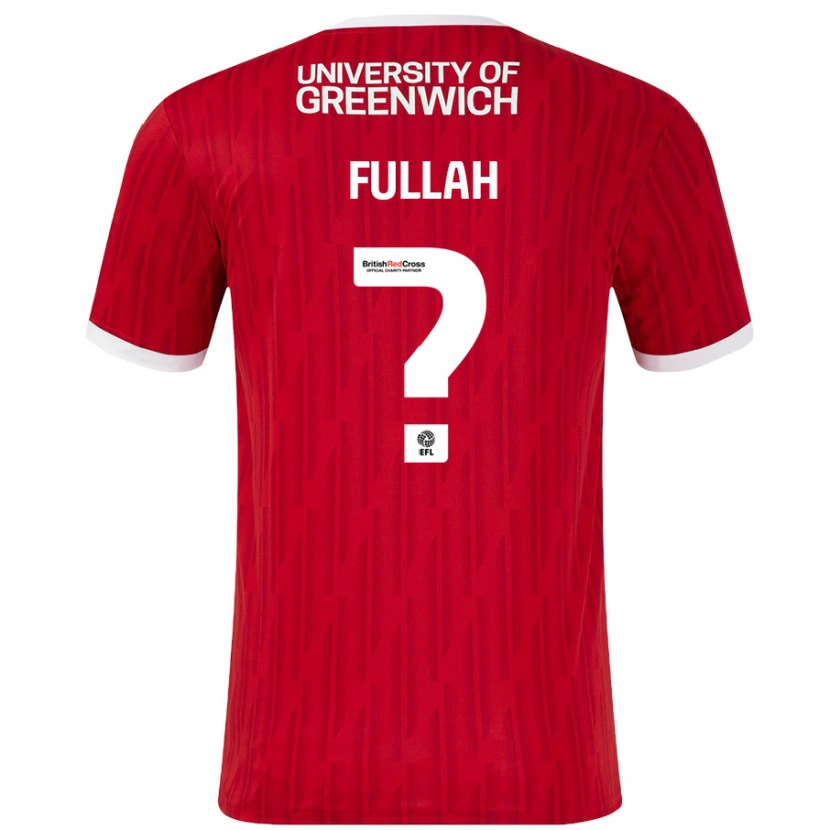 Danxen Kvinder Ibrahim Fullah #0 Rød Hvid Hjemmebane Spillertrøjer 2024/25 Trøje T-Shirt