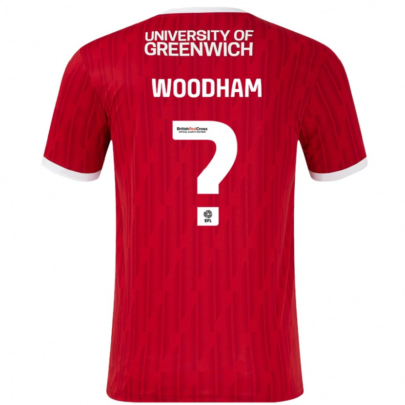 Danxen Kvinder Finley Woodham #0 Rød Hvid Hjemmebane Spillertrøjer 2024/25 Trøje T-Shirt