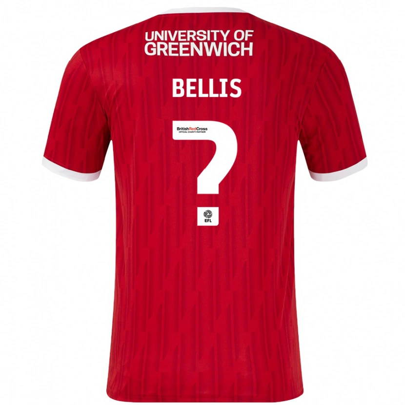 Danxen Kvinder Reece Bellis #0 Rød Hvid Hjemmebane Spillertrøjer 2024/25 Trøje T-Shirt