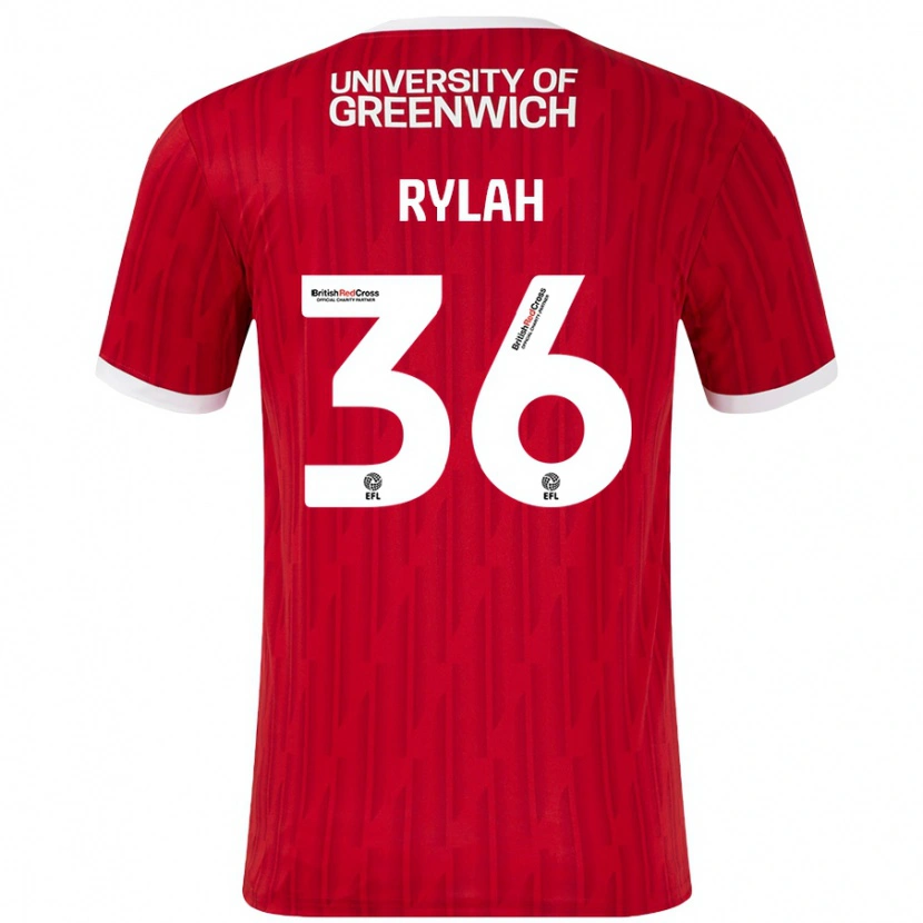 Danxen Kvinder Henry Rylah #36 Rød Hvid Hjemmebane Spillertrøjer 2024/25 Trøje T-Shirt