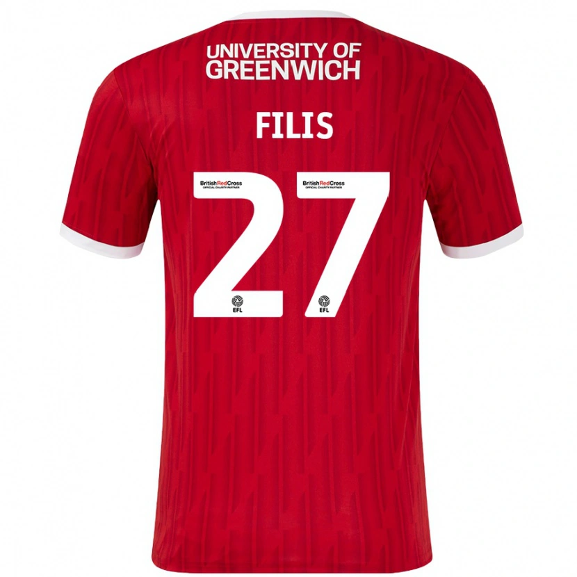 Danxen Kvinder Melisa Filis #27 Rød Hvid Hjemmebane Spillertrøjer 2024/25 Trøje T-Shirt