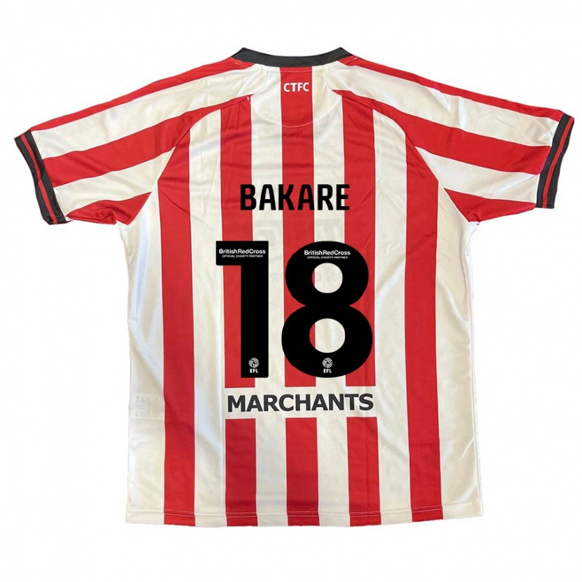 Danxen Kvinder Ibrahim Bakare #18 Rød Hvid Hjemmebane Spillertrøjer 2024/25 Trøje T-Shirt