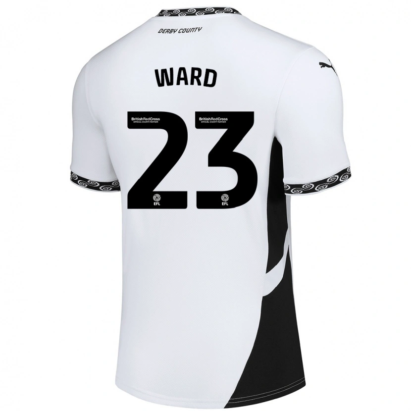 Danxen Kvinder Joe Ward #23 Hvid Sort Hjemmebane Spillertrøjer 2024/25 Trøje T-Shirt