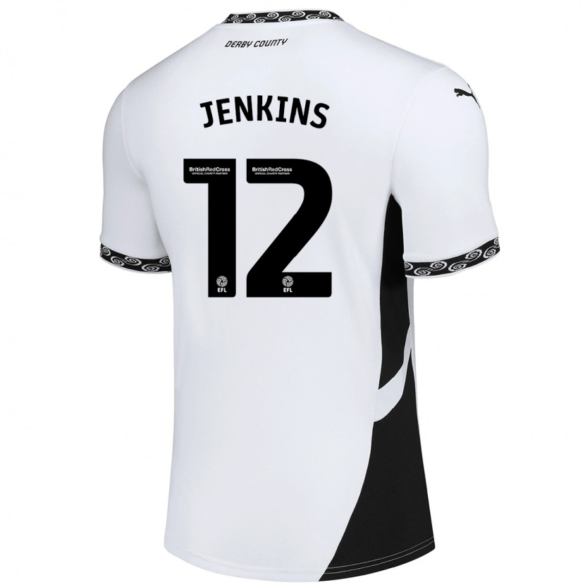 Danxen Kvinder Camille Jenkins #12 Hvid Sort Hjemmebane Spillertrøjer 2024/25 Trøje T-Shirt