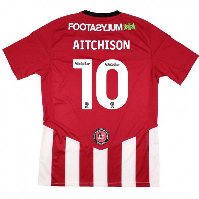 Danxen Kvinder Jack Aitchison #10 Rød Hvid Hjemmebane Spillertrøjer 2024/25 Trøje T-Shirt