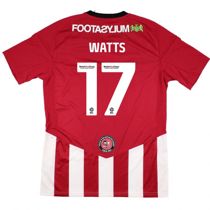 Danxen Kvinder Caleb Watts #17 Rød Hvid Hjemmebane Spillertrøjer 2024/25 Trøje T-Shirt