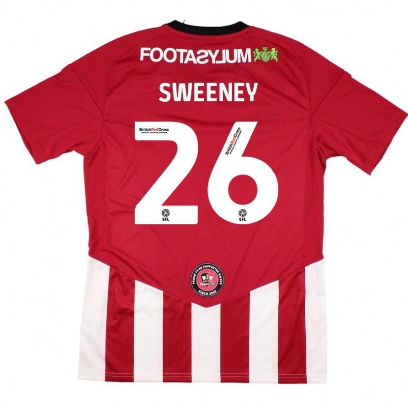 Danxen Kvinder Pierce Sweeney #26 Rød Hvid Hjemmebane Spillertrøjer 2024/25 Trøje T-Shirt
