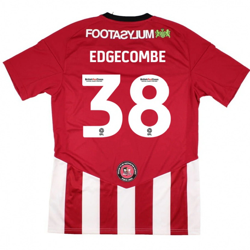 Danxen Kvinder Max Edgecombe #38 Rød Hvid Hjemmebane Spillertrøjer 2024/25 Trøje T-Shirt