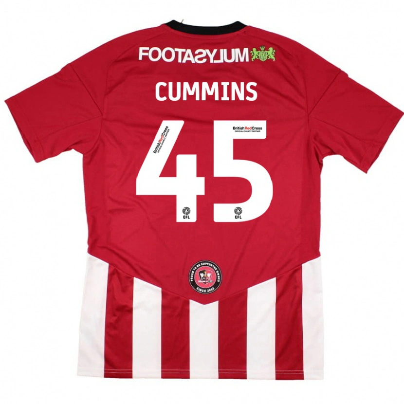 Danxen Kvinder Charlie Cummins #45 Rød Hvid Hjemmebane Spillertrøjer 2024/25 Trøje T-Shirt