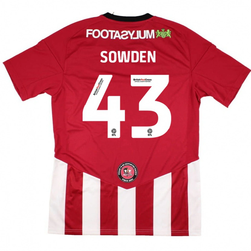 Danxen Kvinder Andrew Sowden #43 Rød Hvid Hjemmebane Spillertrøjer 2024/25 Trøje T-Shirt
