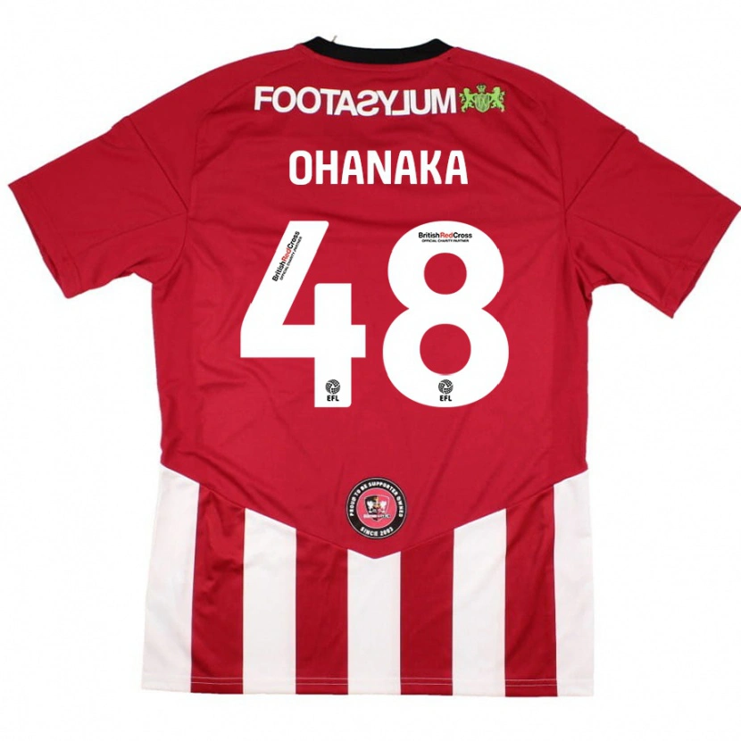 Danxen Kvinder Santino Ohanaka #48 Rød Hvid Hjemmebane Spillertrøjer 2024/25 Trøje T-Shirt
