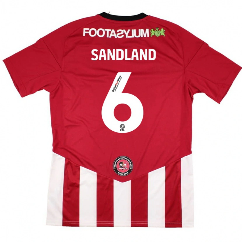 Danxen Kvinder Jess Sandland #6 Rød Hvid Hjemmebane Spillertrøjer 2024/25 Trøje T-Shirt