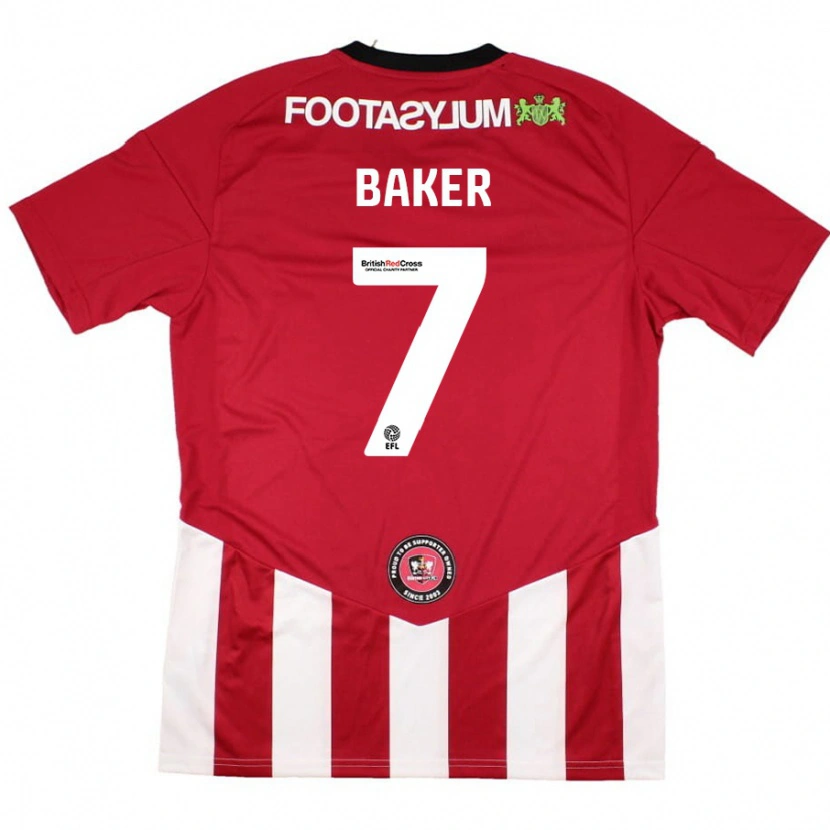Danxen Kvinder Phoebe Baker #7 Rød Hvid Hjemmebane Spillertrøjer 2024/25 Trøje T-Shirt
