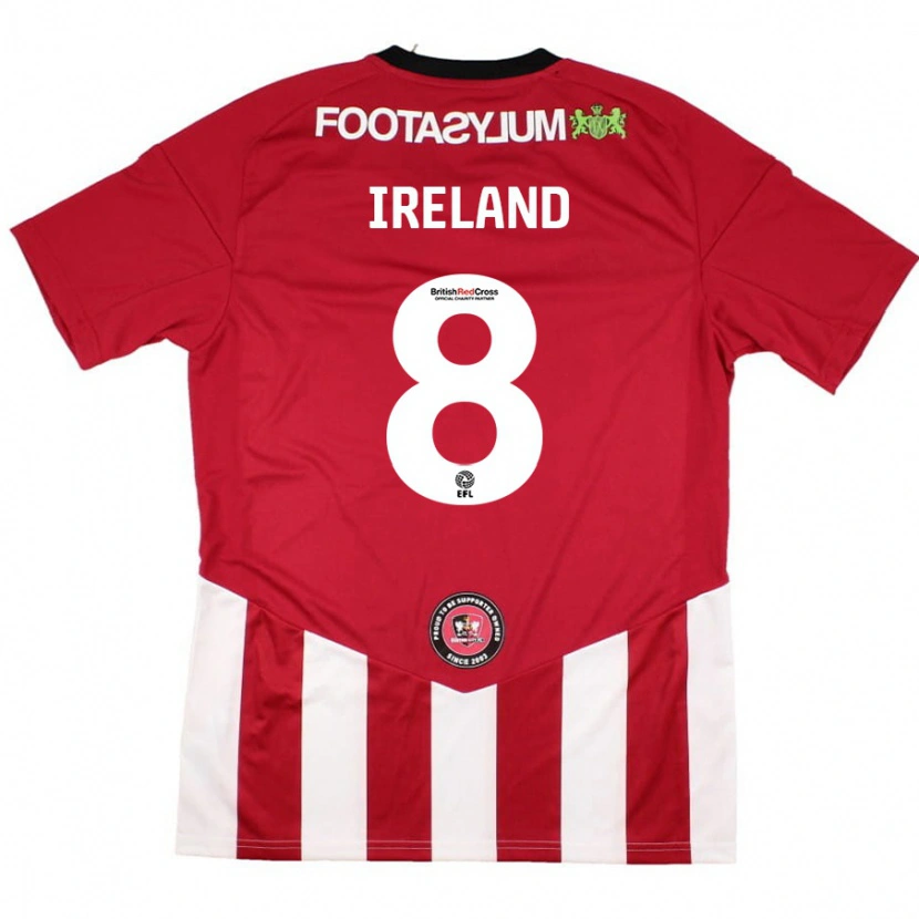 Danxen Kvinder Beth Ireland #8 Rød Hvid Hjemmebane Spillertrøjer 2024/25 Trøje T-Shirt
