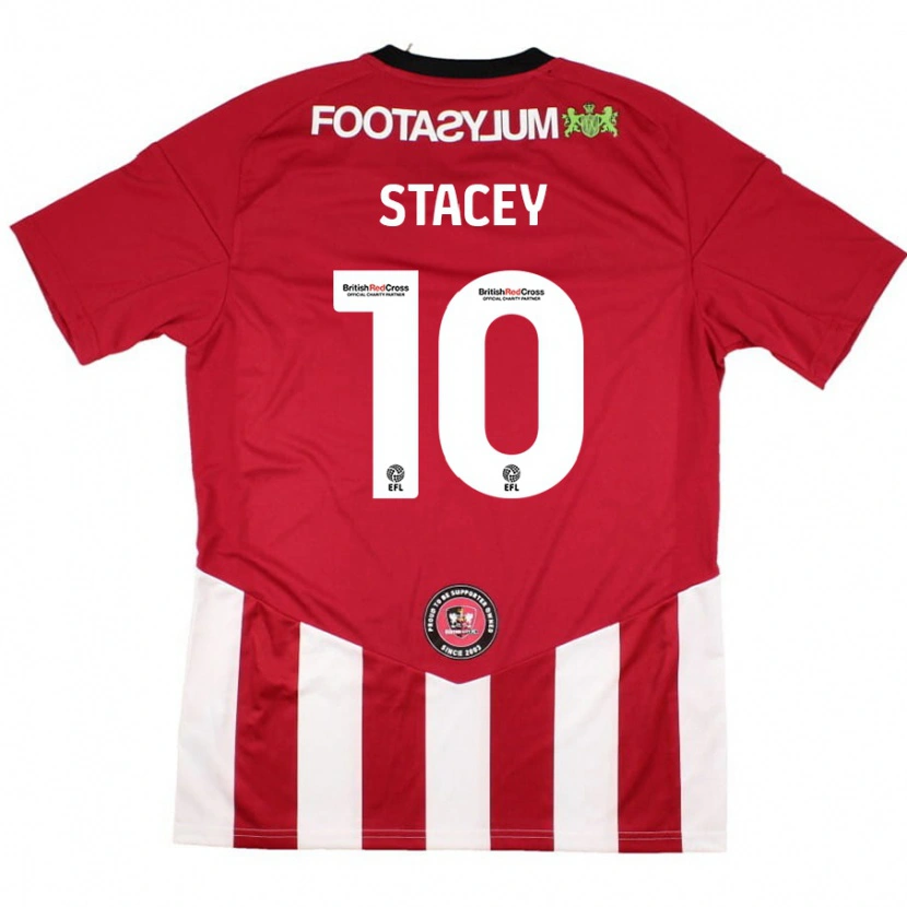 Danxen Kvinder Sarah Stacey #10 Rød Hvid Hjemmebane Spillertrøjer 2024/25 Trøje T-Shirt