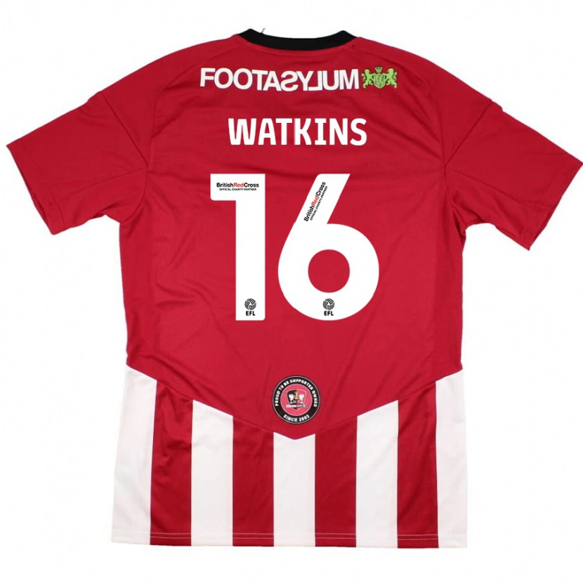 Danxen Kvinder Zoe Watkins #16 Rød Hvid Hjemmebane Spillertrøjer 2024/25 Trøje T-Shirt