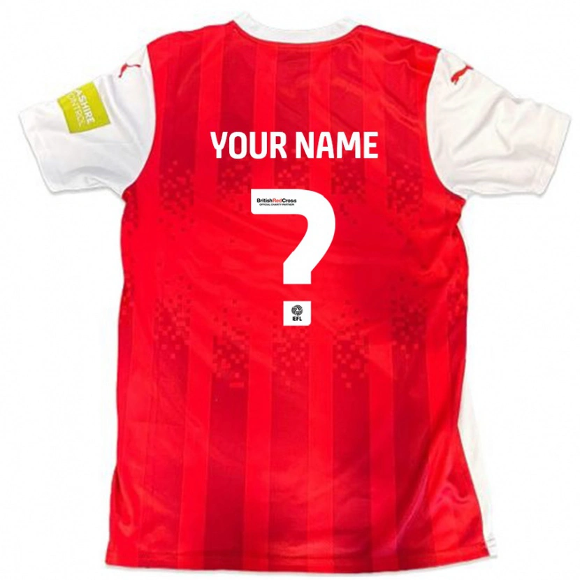 Danxen Kvinder Dit Navn #0 Rød Hvid Hjemmebane Spillertrøjer 2024/25 Trøje T-Shirt