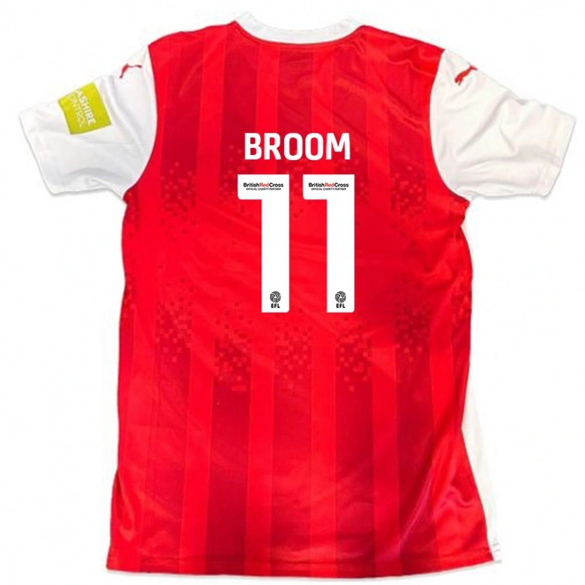 Danxen Kvinder Ryan Broom #11 Rød Hvid Hjemmebane Spillertrøjer 2024/25 Trøje T-Shirt