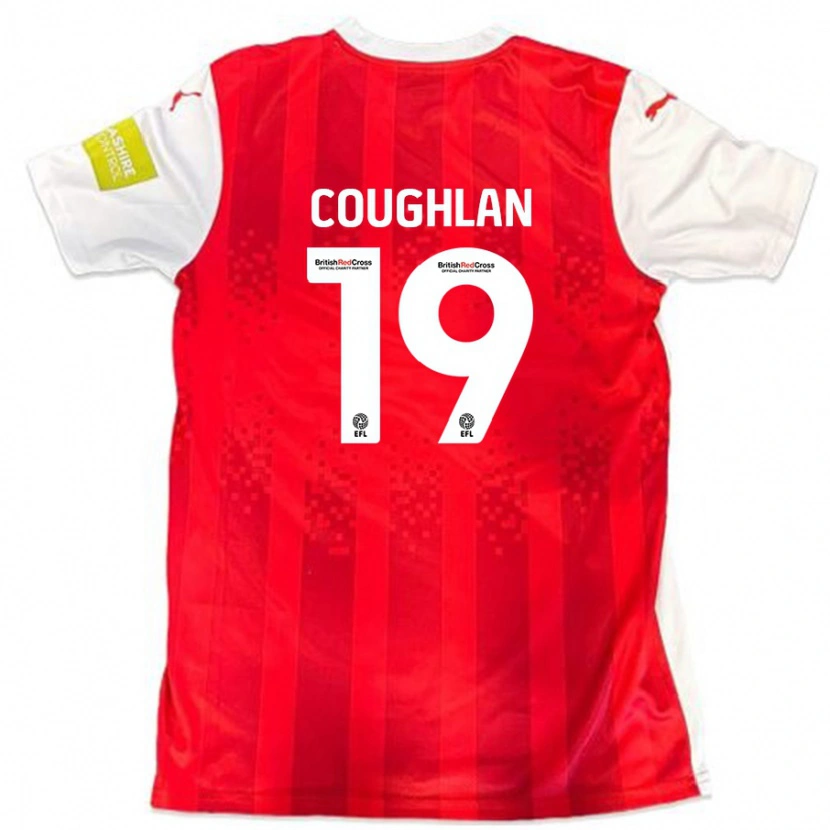 Danxen Kvinder Ronan Coughlan #19 Rød Hvid Hjemmebane Spillertrøjer 2024/25 Trøje T-Shirt
