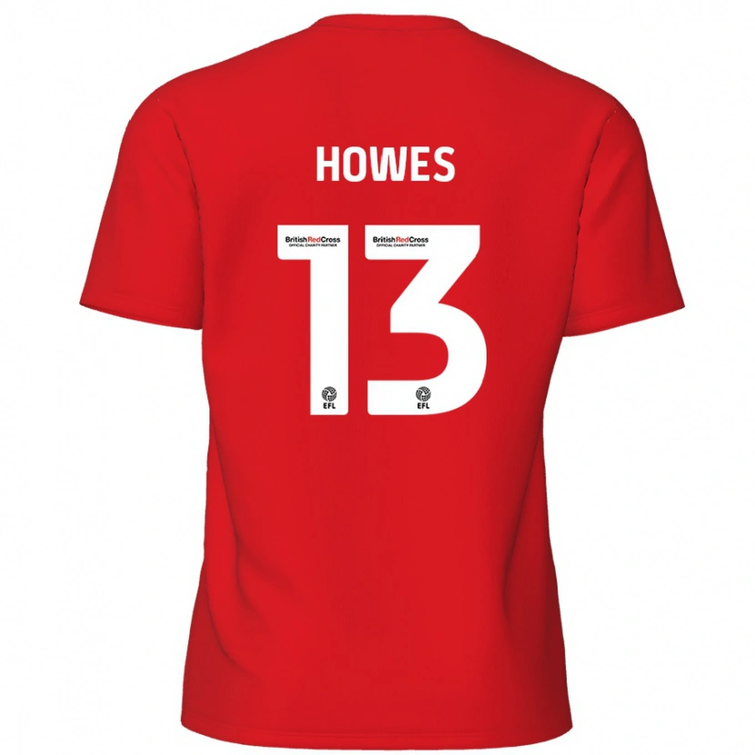 Danxen Kvinder Sam Howes #13 Rød Hjemmebane Spillertrøjer 2024/25 Trøje T-Shirt
