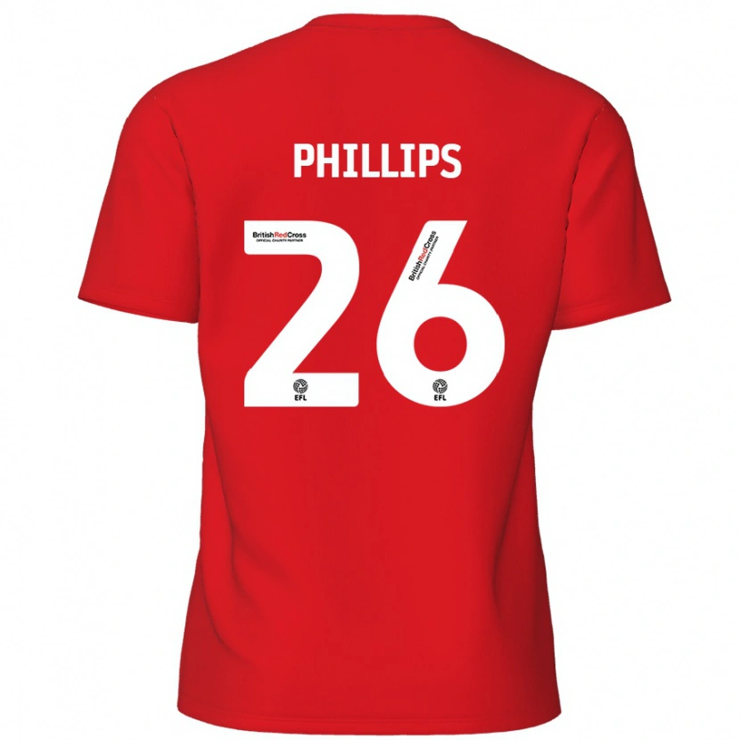 Danxen Kvinder Noah Phillips #26 Rød Hjemmebane Spillertrøjer 2024/25 Trøje T-Shirt