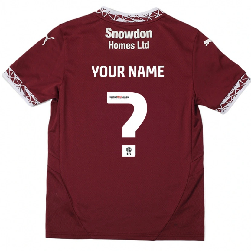 Danxen Kvinder Dit Navn #0 Bourgogne Hjemmebane Spillertrøjer 2024/25 Trøje T-Shirt