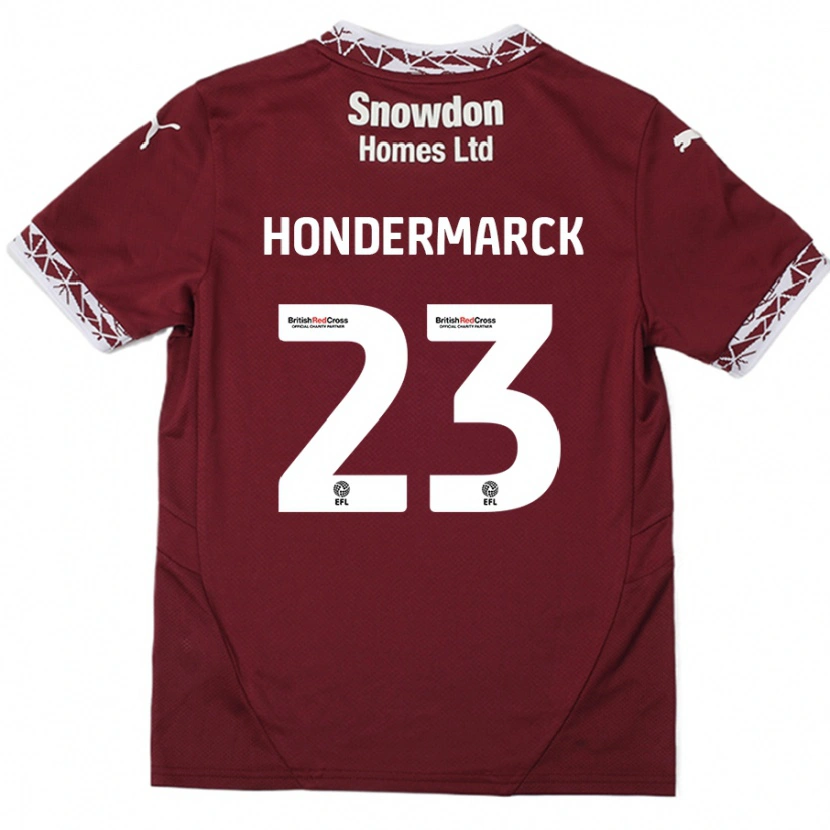 Danxen Kvinder William Hondermarck #23 Bourgogne Hjemmebane Spillertrøjer 2024/25 Trøje T-Shirt