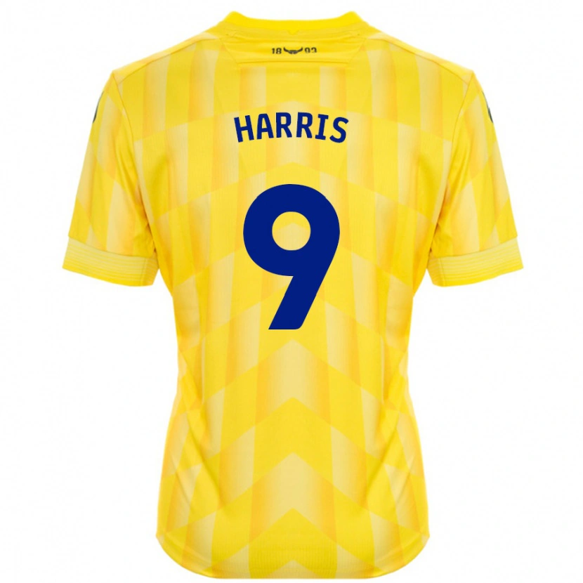 Danxen Kvinder Mark Harris #9 Gul Hjemmebane Spillertrøjer 2024/25 Trøje T-Shirt