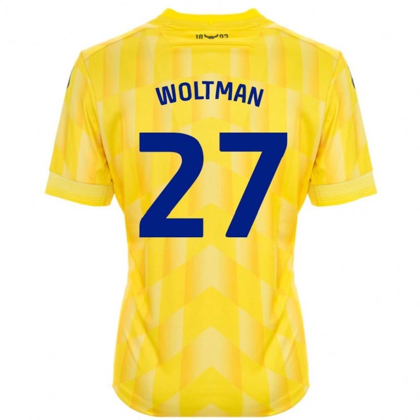 Danxen Kvinder Max Woltman #27 Gul Hjemmebane Spillertrøjer 2024/25 Trøje T-Shirt