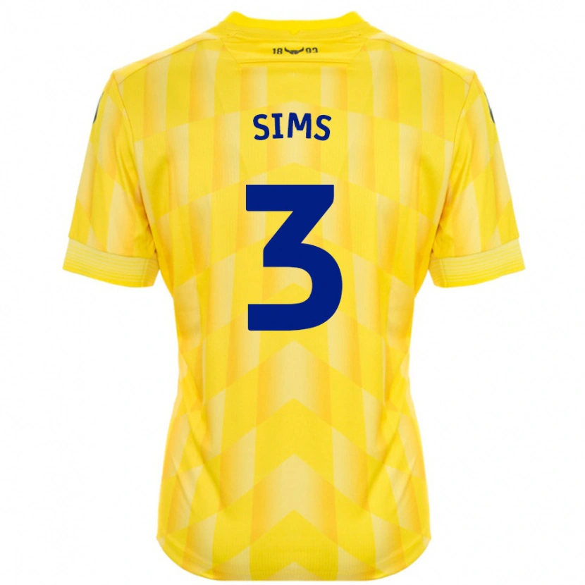 Danxen Kvinder Gemma Sims #3 Gul Hjemmebane Spillertrøjer 2024/25 Trøje T-Shirt