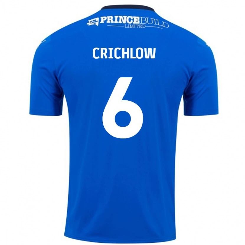 Danxen Kvinder Romoney Crichlow #6 Blå Hvid Hjemmebane Spillertrøjer 2024/25 Trøje T-Shirt