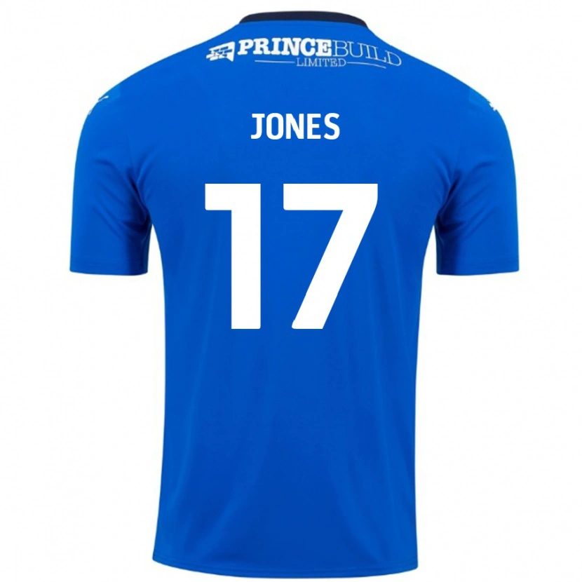 Danxen Kvinder Ricky-Jade Jones #17 Blå Hvid Hjemmebane Spillertrøjer 2024/25 Trøje T-Shirt