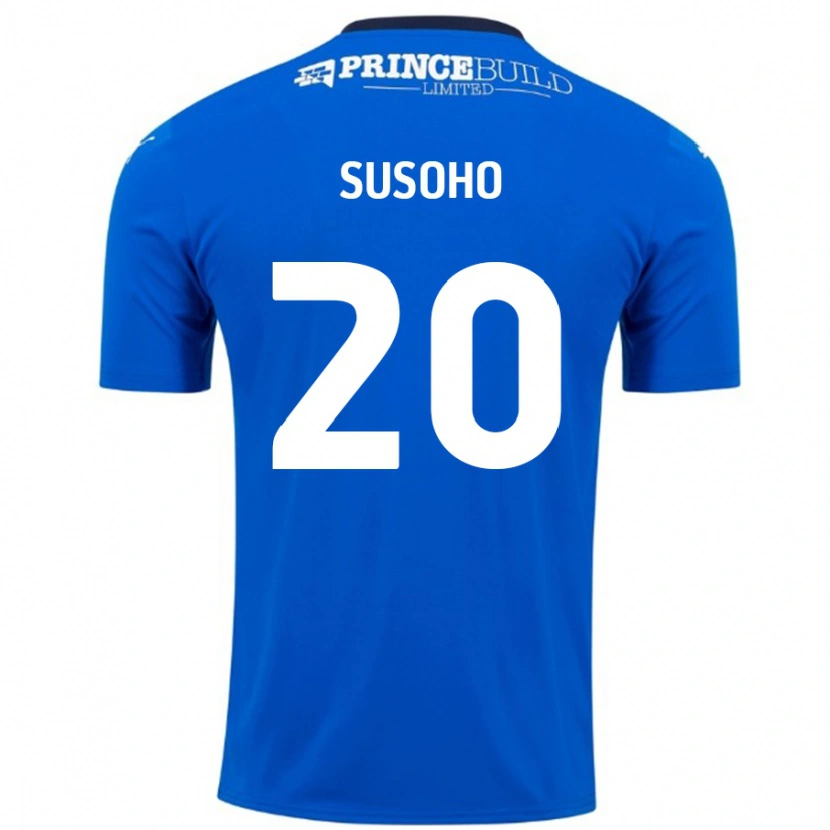 Danxen Kvinder Mahamadou Susoho #20 Blå Hvid Hjemmebane Spillertrøjer 2024/25 Trøje T-Shirt