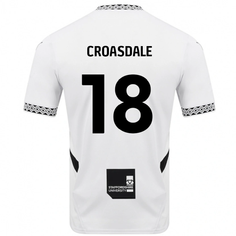 Danxen Kvinder Ryan Croasdale #18 Hvid Hjemmebane Spillertrøjer 2024/25 Trøje T-Shirt
