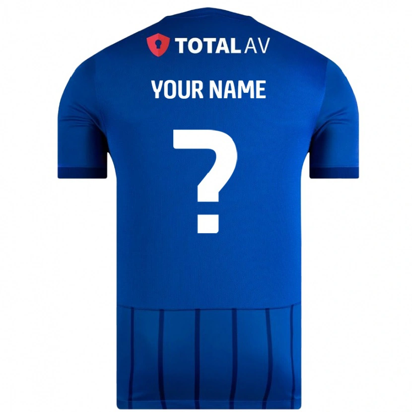 Danxen Kvinder Dit Navn #0 Blå Hjemmebane Spillertrøjer 2024/25 Trøje T-Shirt