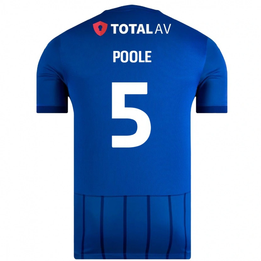 Danxen Kvinder Regan Poole #5 Blå Hjemmebane Spillertrøjer 2024/25 Trøje T-Shirt