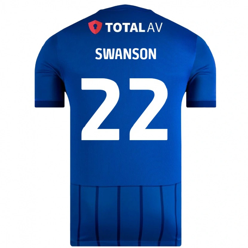 Danxen Kvinder Zak Swanson #22 Blå Hjemmebane Spillertrøjer 2024/25 Trøje T-Shirt