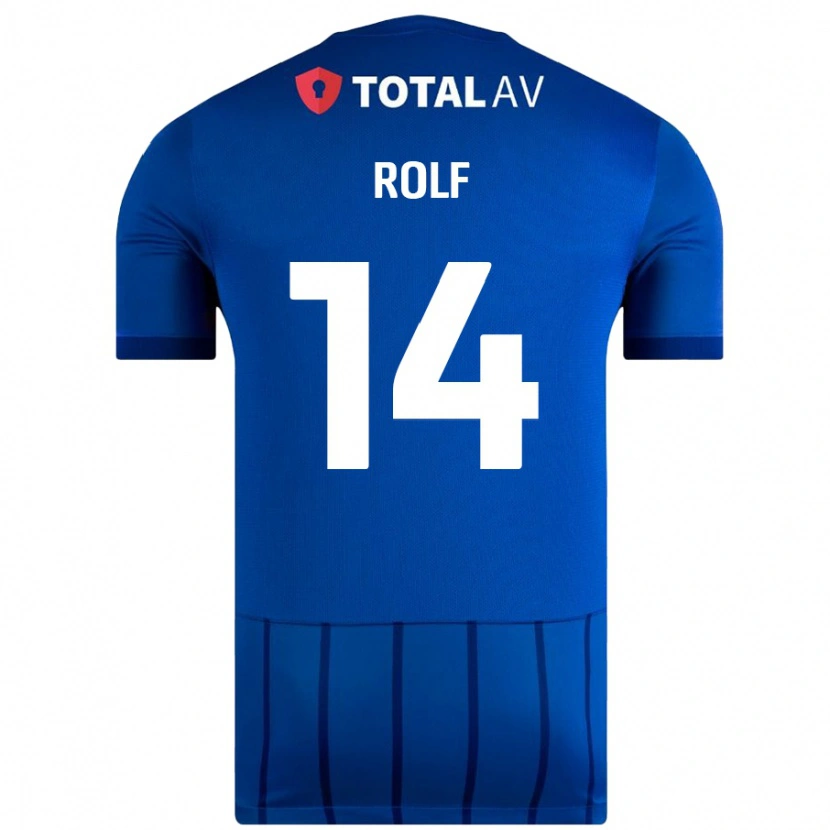 Danxen Kvinder Annie Rolf #14 Blå Hjemmebane Spillertrøjer 2024/25 Trøje T-Shirt