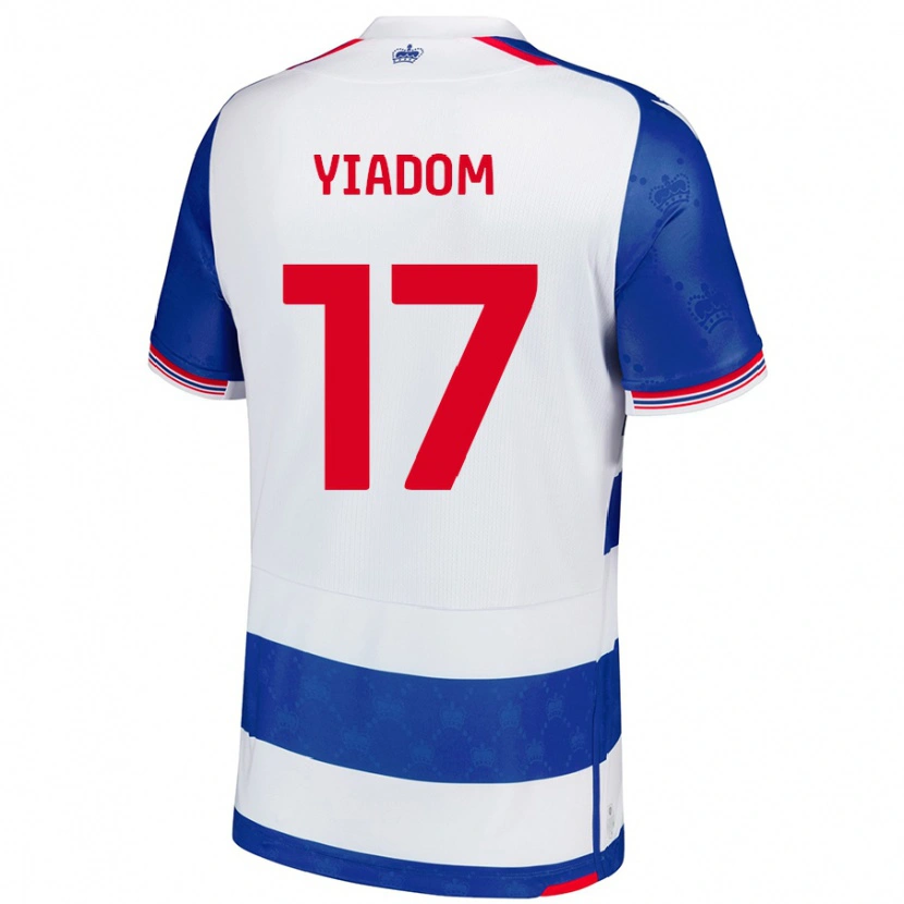 Danxen Kvinder Andy Yiadom #17 Blå Hvid Hjemmebane Spillertrøjer 2024/25 Trøje T-Shirt