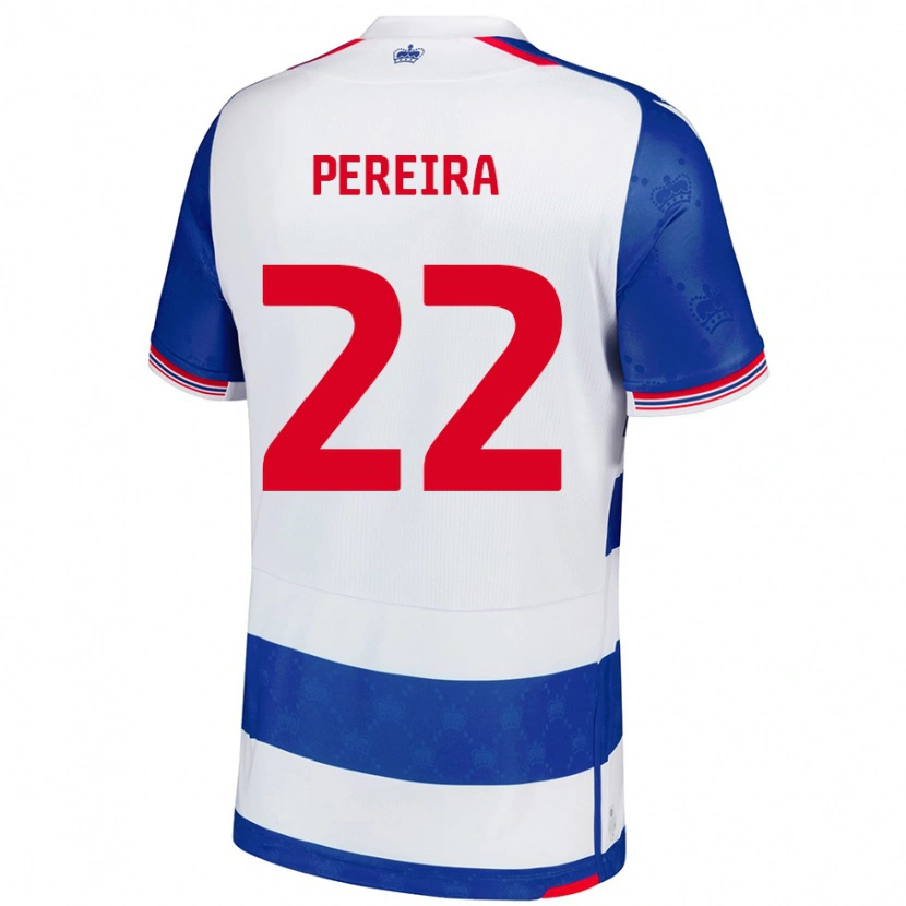 Danxen Kvinder Joel Pereira #22 Blå Hvid Hjemmebane Spillertrøjer 2024/25 Trøje T-Shirt