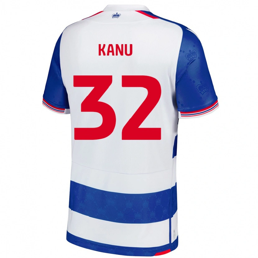 Danxen Kvinder Abraham Kanu #32 Blå Hvid Hjemmebane Spillertrøjer 2024/25 Trøje T-Shirt